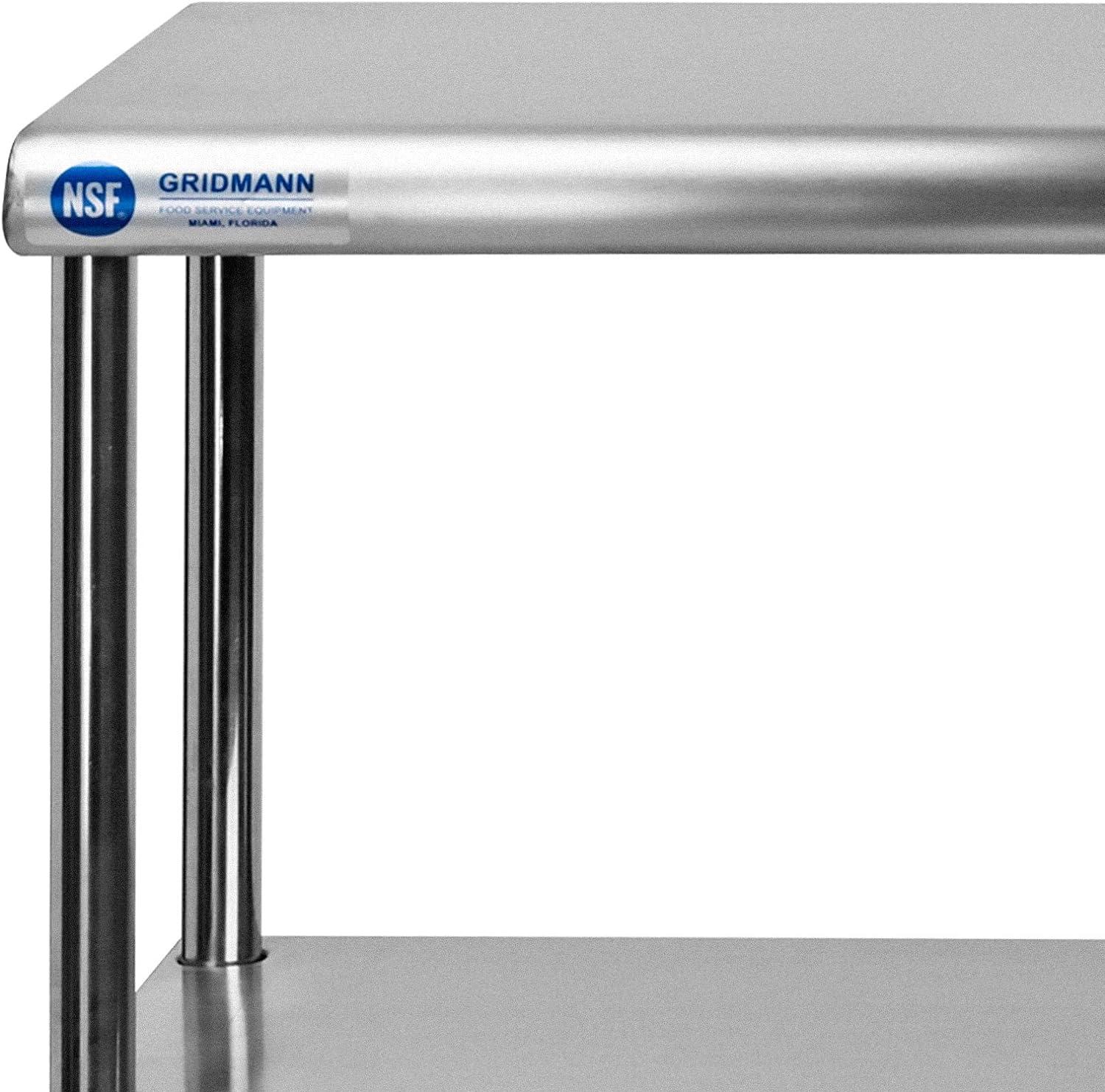 30" D x 34.5" H Stainless Steel Prep Station with Undershelf and Double Overshelf