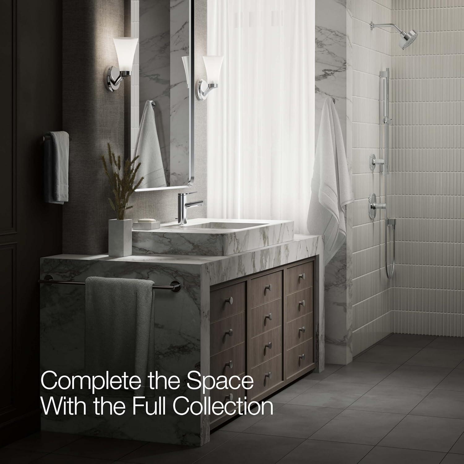 Kohler Elate Single-Handle Bathroom Faucet with Pop-Up Drain Assembly, One Hole Bathroom Sink Faucet, 1.2 gpm