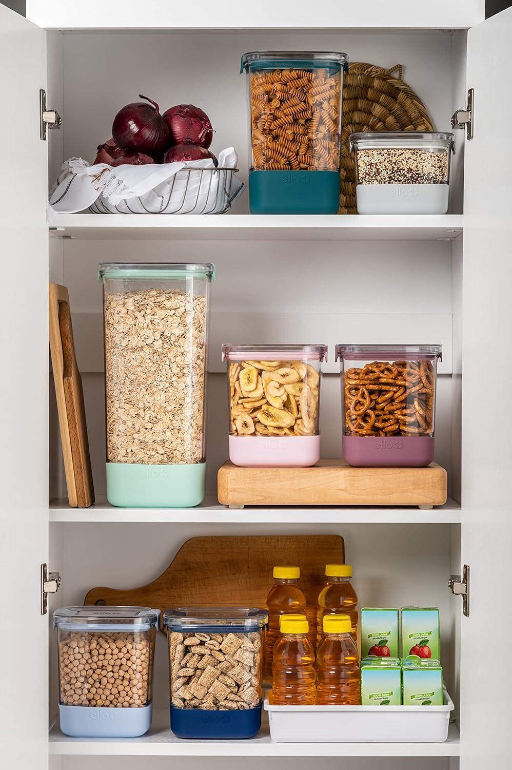 Ello Mixed Color Plastic Airtight Food Storage Canisters Set of 5