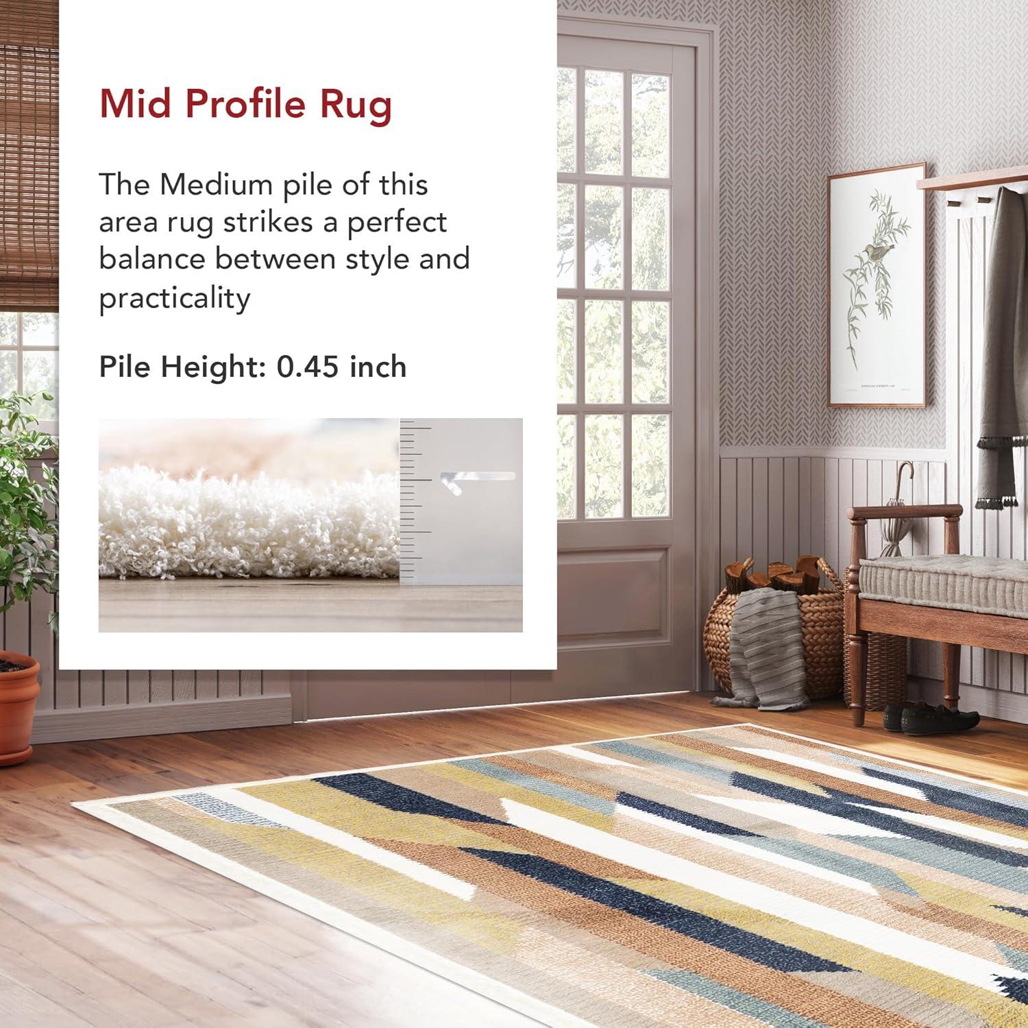 Nuloom Inga Modern Abstract Fringe Indoor Area Rug