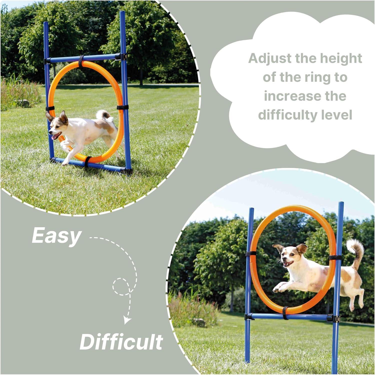 TRIXIE Dog Agility Ring, Portable Dog Hoop, Obstacle Course Equipment