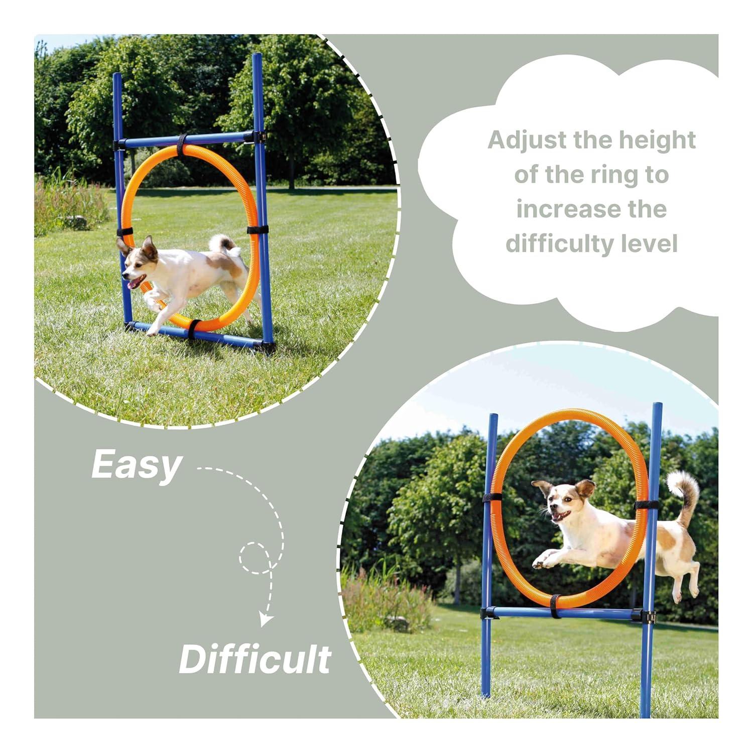 TRIXIE Dog Agility Ring, Portable Dog Hoop, Obstacle Course Equipment