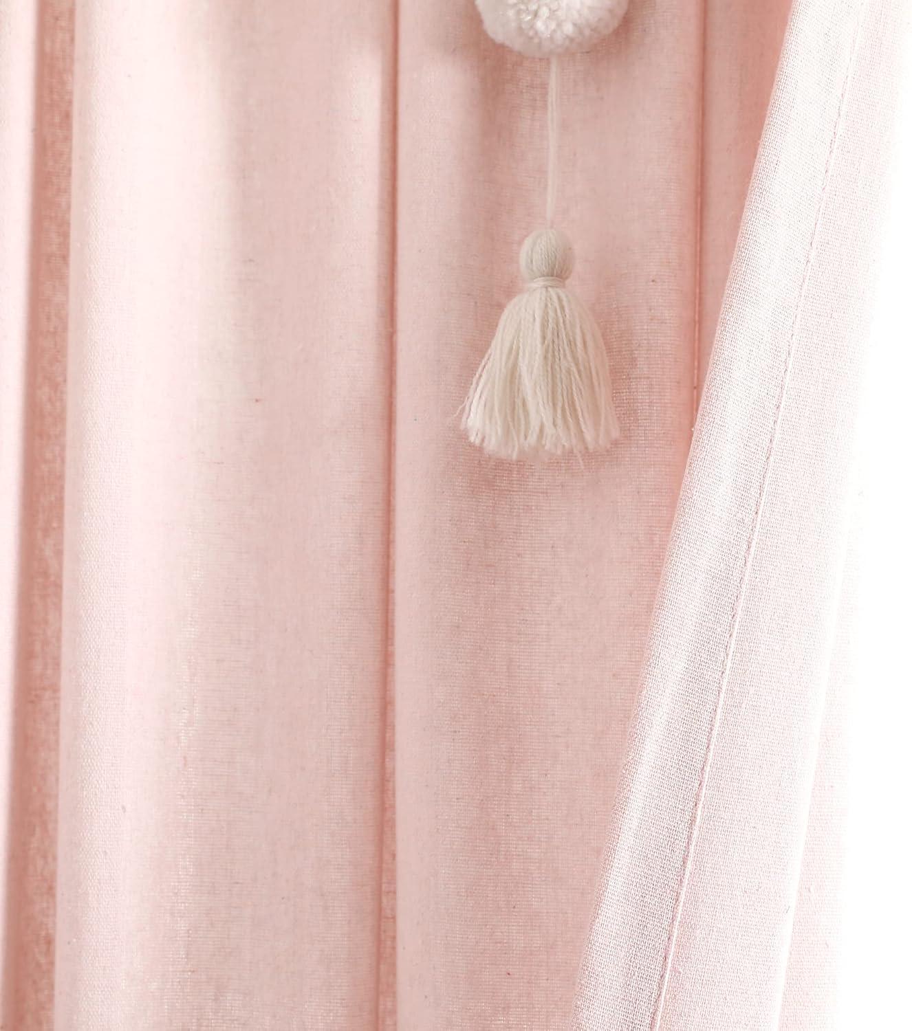 Lush Decor Boho Macrame Tassel Single Window Curtain Panel - Gray - 84 x 40