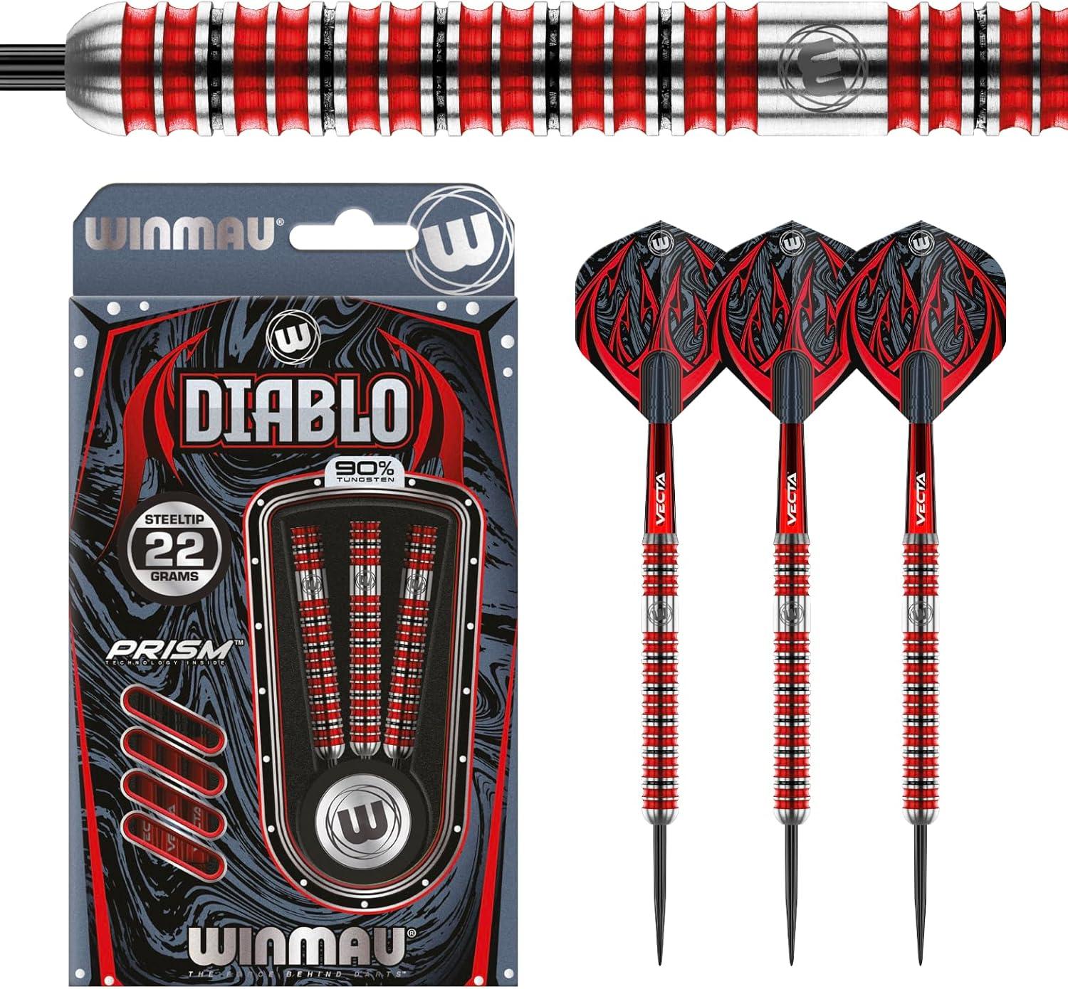 Diablo 24g Red and Silver Tungsten Steel Tip Darts