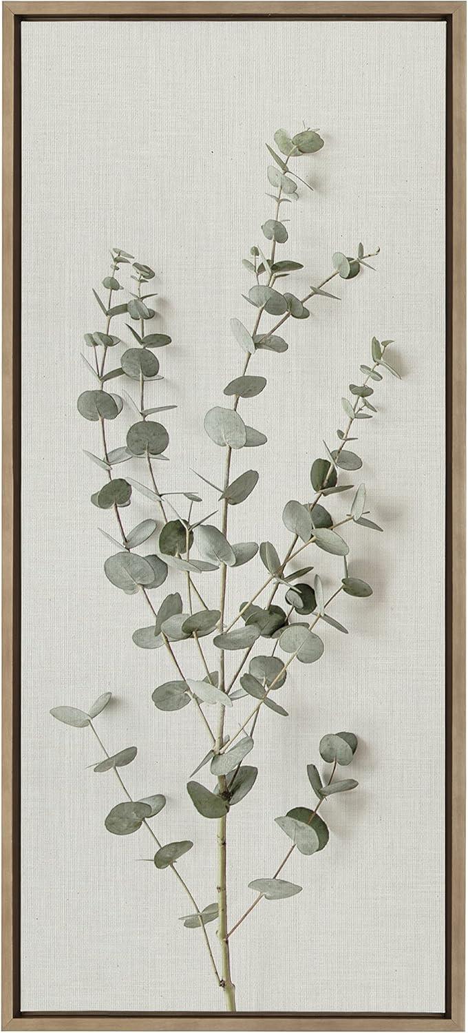 18" x 40" Sylvie Eucalyptus Botanical I Framed Canvas by Creative Bunch - Kate & Laurel All Things Decor