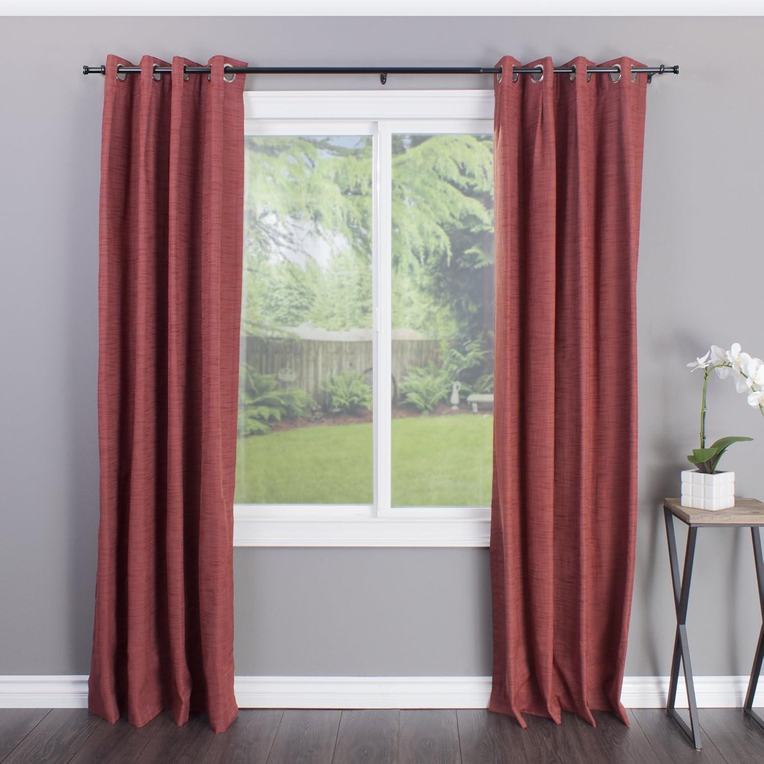 Decopolitan 27941-18ES End Cap Curtain Rod Set, 18 to 36-Inch, Black Espresso