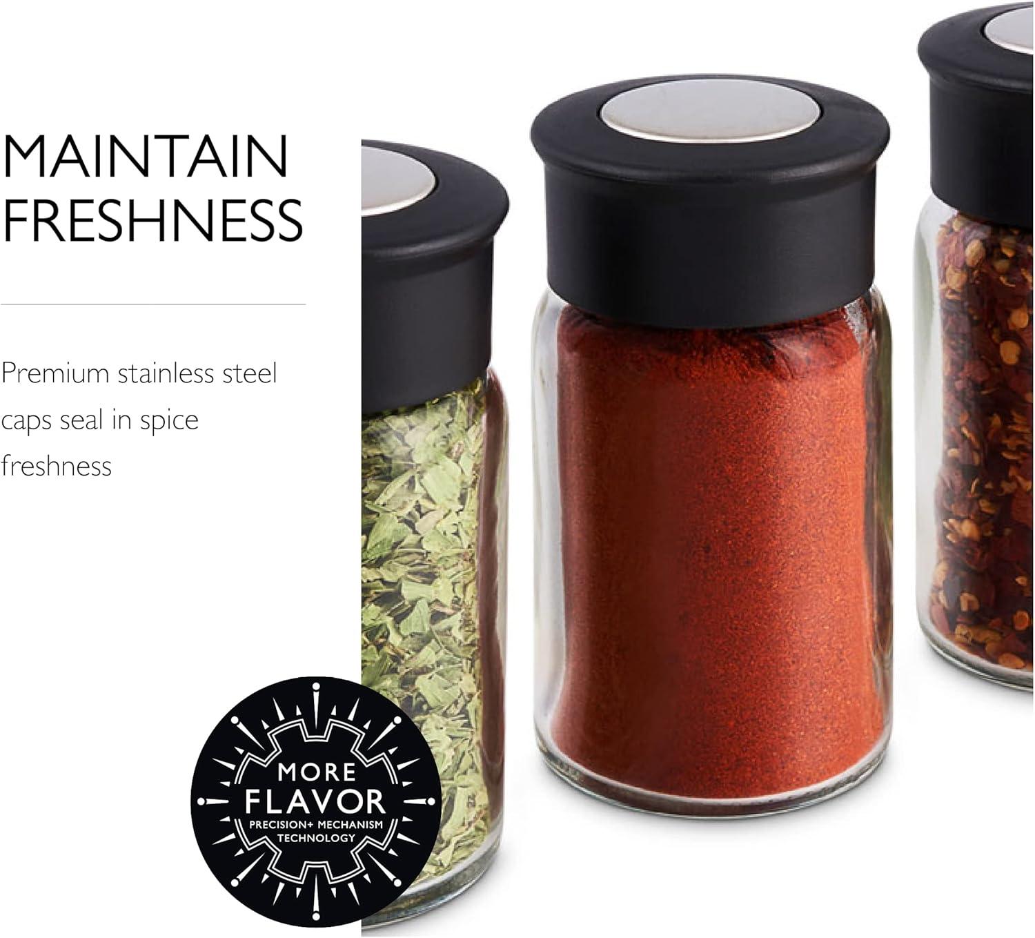 Latitude Run® Silver Stainless Steel Tiered Spice Rack - 16 Jar Manual Revolving Carousel For Easy Access