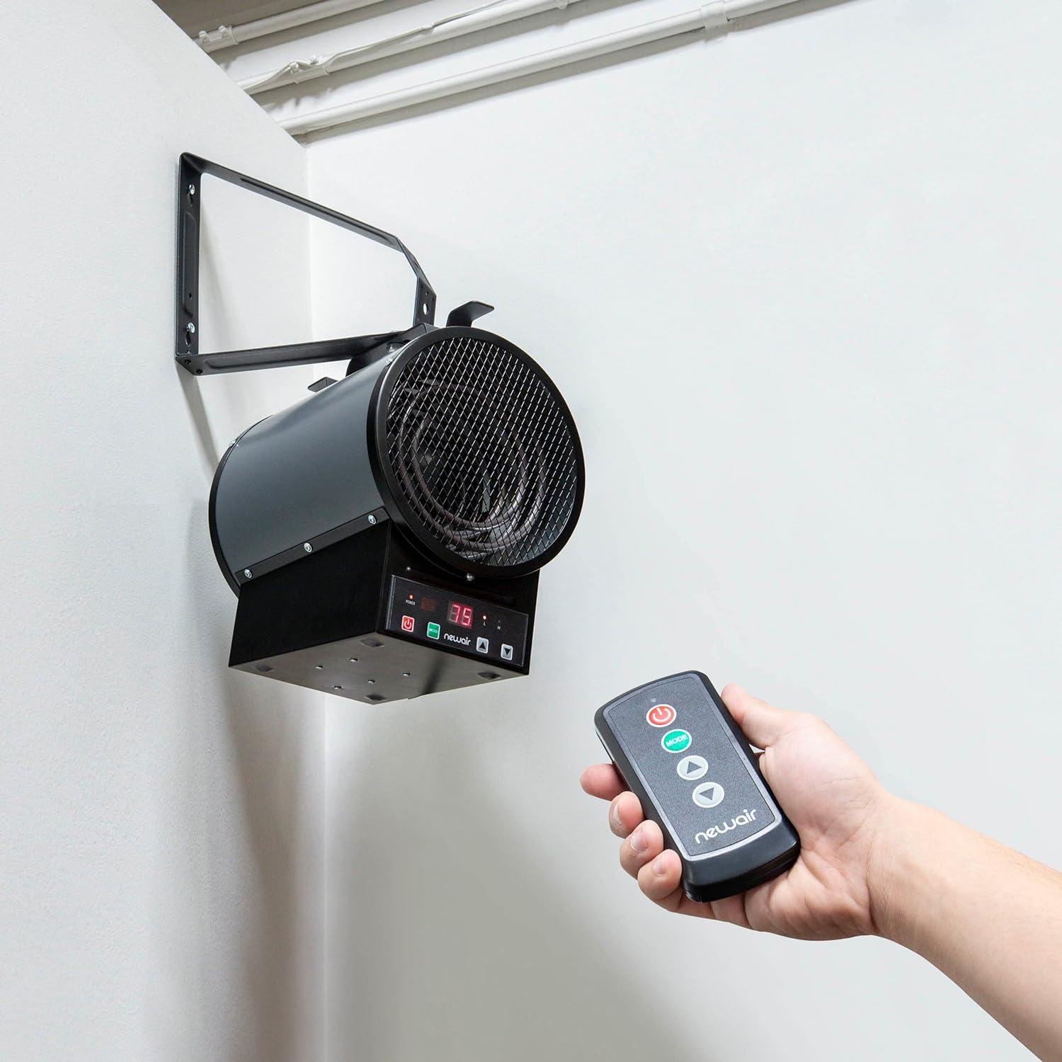 Newair 2-in-1 Freestanding or Ceiling/Wall Mounted Electric Garage Heater with Remote Control