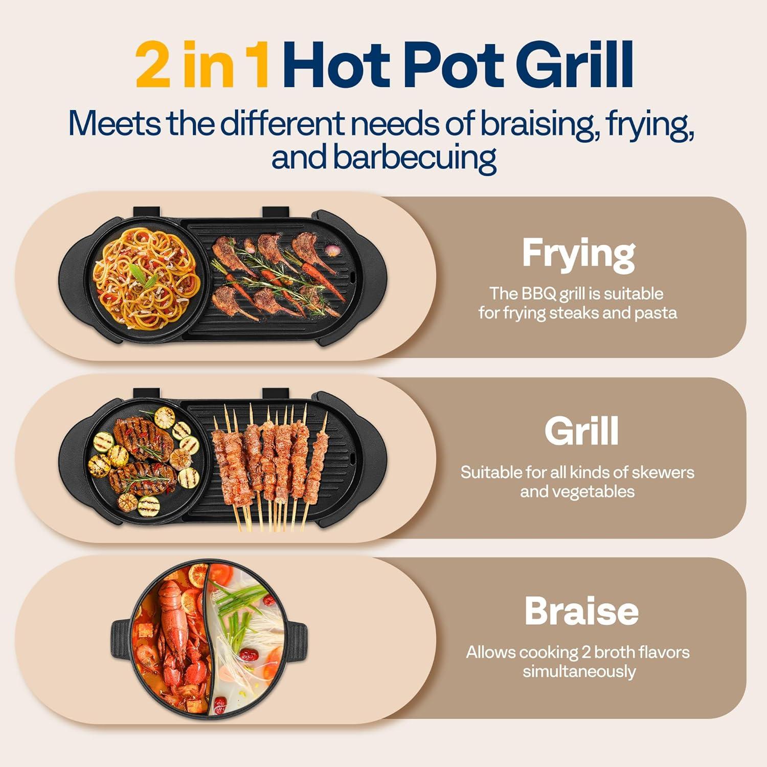 VIVOHOME VIVOHOME 28'' Non Stick Electric Grill with Glass Lid