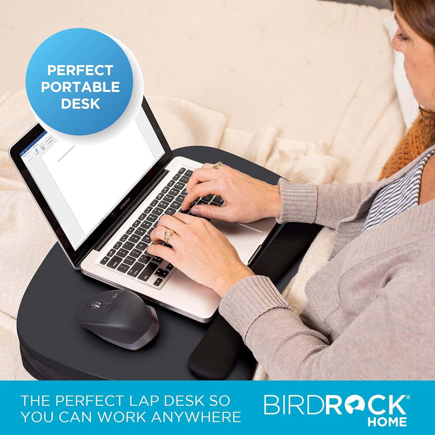 Sofia + Sam Oversized Memory Foam Lap Desk with USB Light - - Fits Laptops Up to 17 Inches - Matte Black