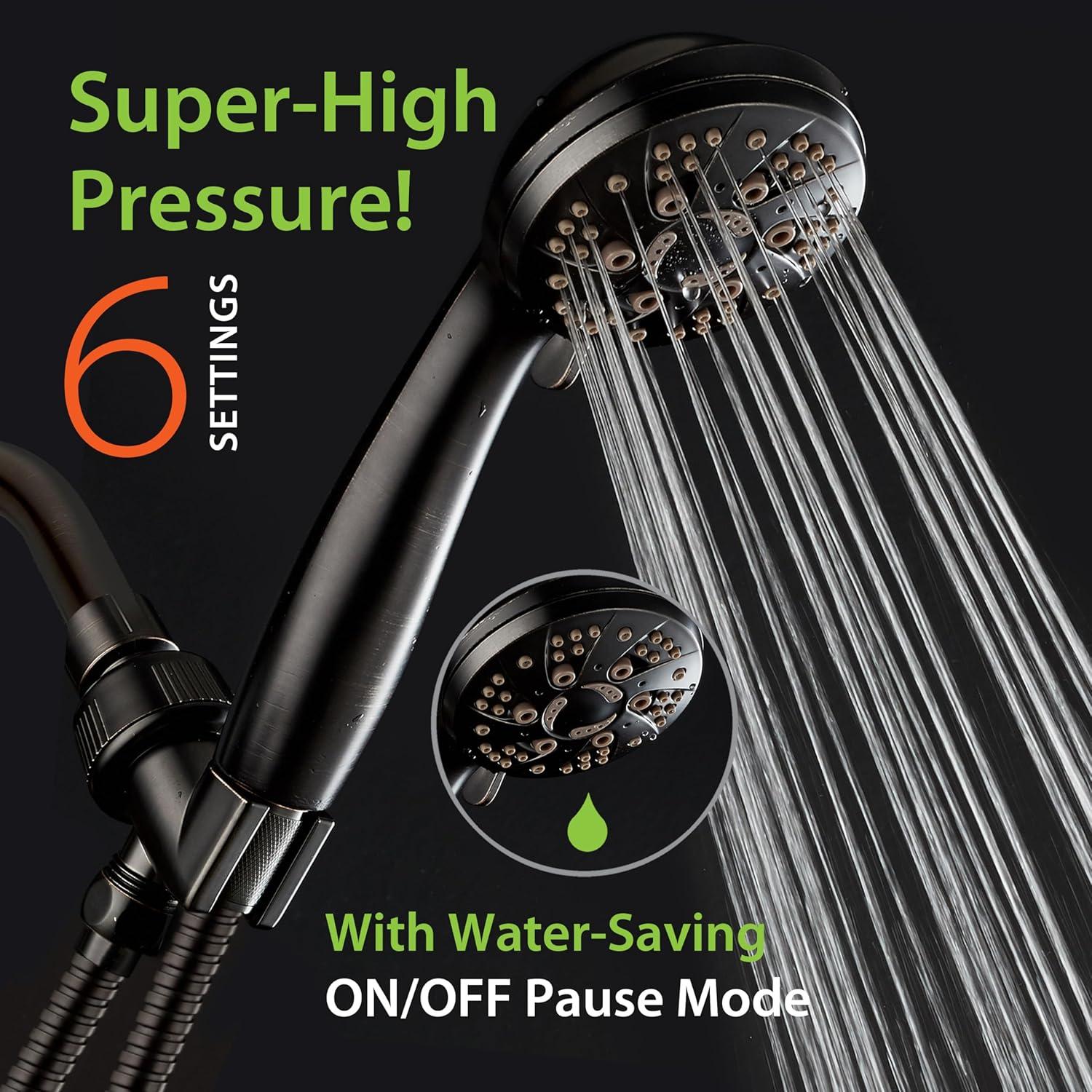 Oil Rubbed Bronze Handheld Shower with 6 Spray Settings