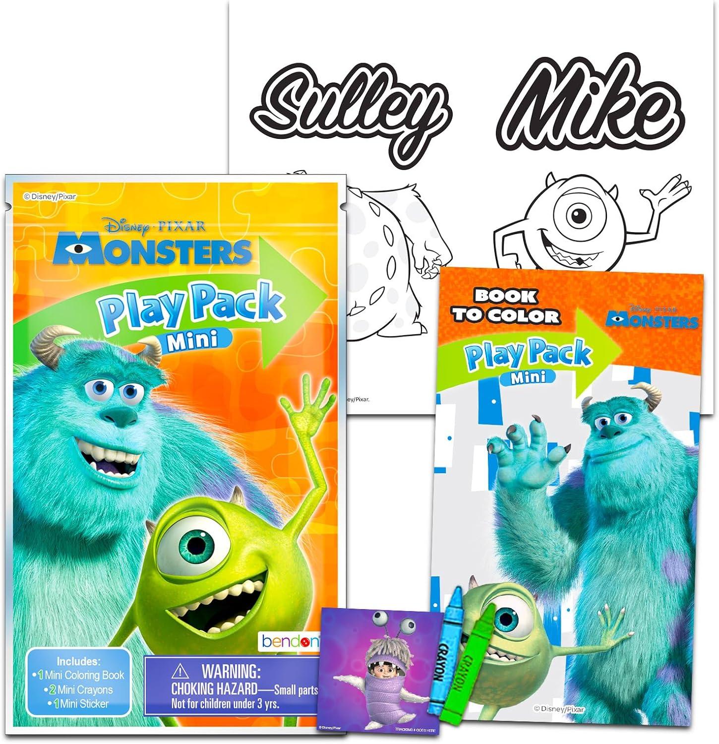 Disney Monsters Inc Birthday Party Favors Set - Bundle with 24 Monsters Inc Play Packs | Mini Coloring Books for Goodie Bags (Pixar Monsters University Party Supplies)