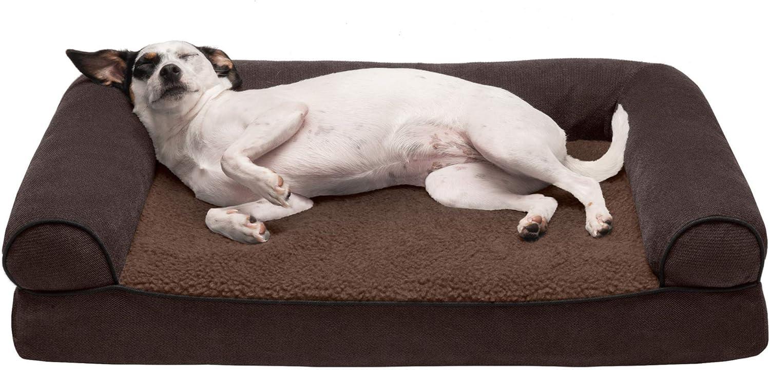 Medium Coffee Orthopedic Foam Elevated Pet Sofa Bed