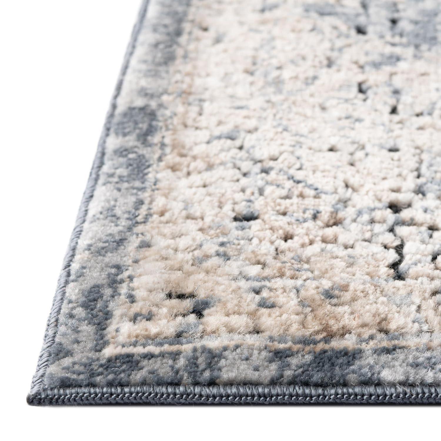 Unique Loom Chateau Collection Area Rug - Roosevelt (6' 1" x 9' Rectangle Slate Blue/Beige)