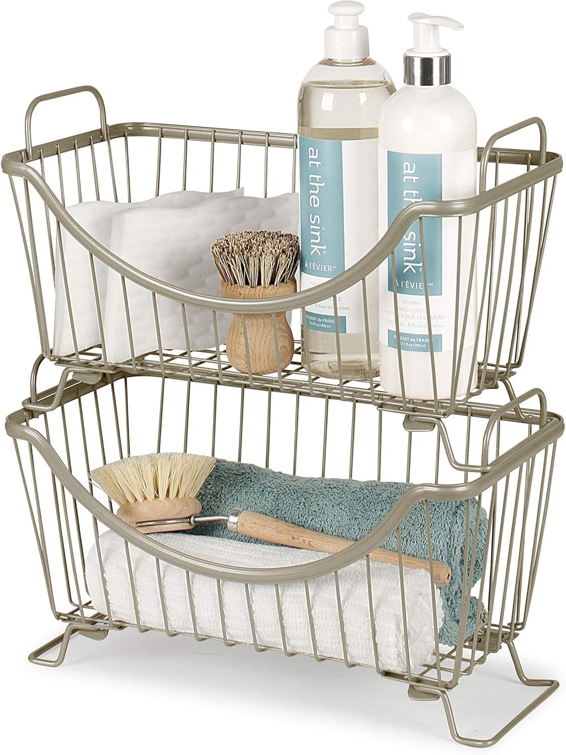 Spectrum Diversified Ashley Small Stacking Basket Ivory