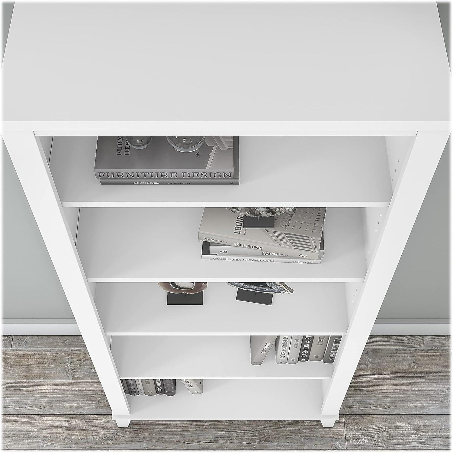 Bush Furniture Somerset 5 Shelf Tall Bookcase in White Finish