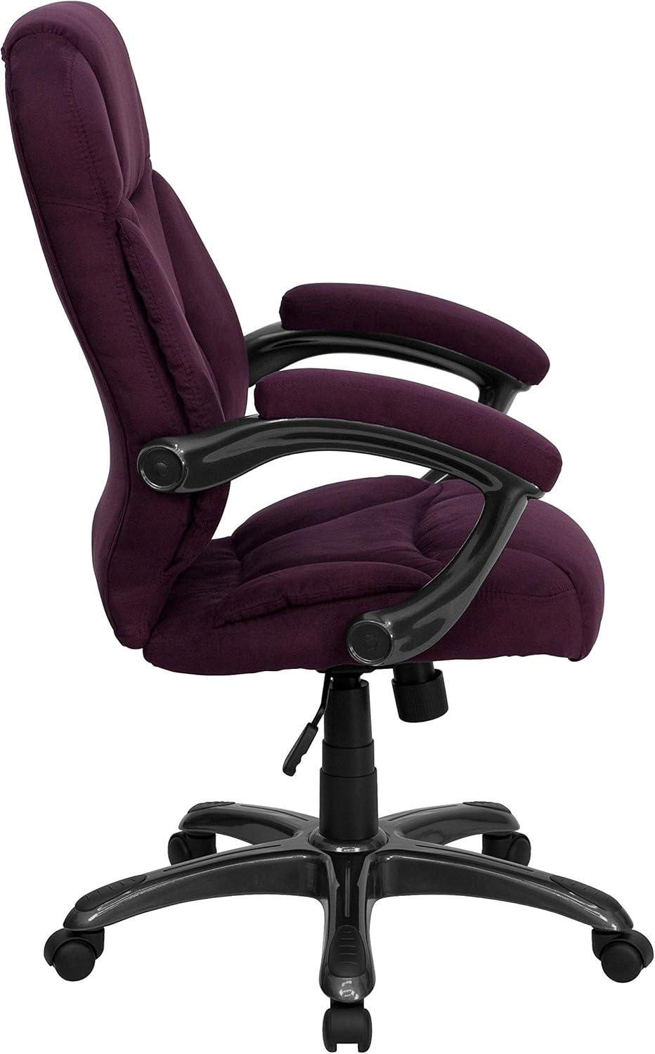 BizChair High Back Grape Microfiber Contemporary Executive Swivel Ergonomic Office Chair with Arms