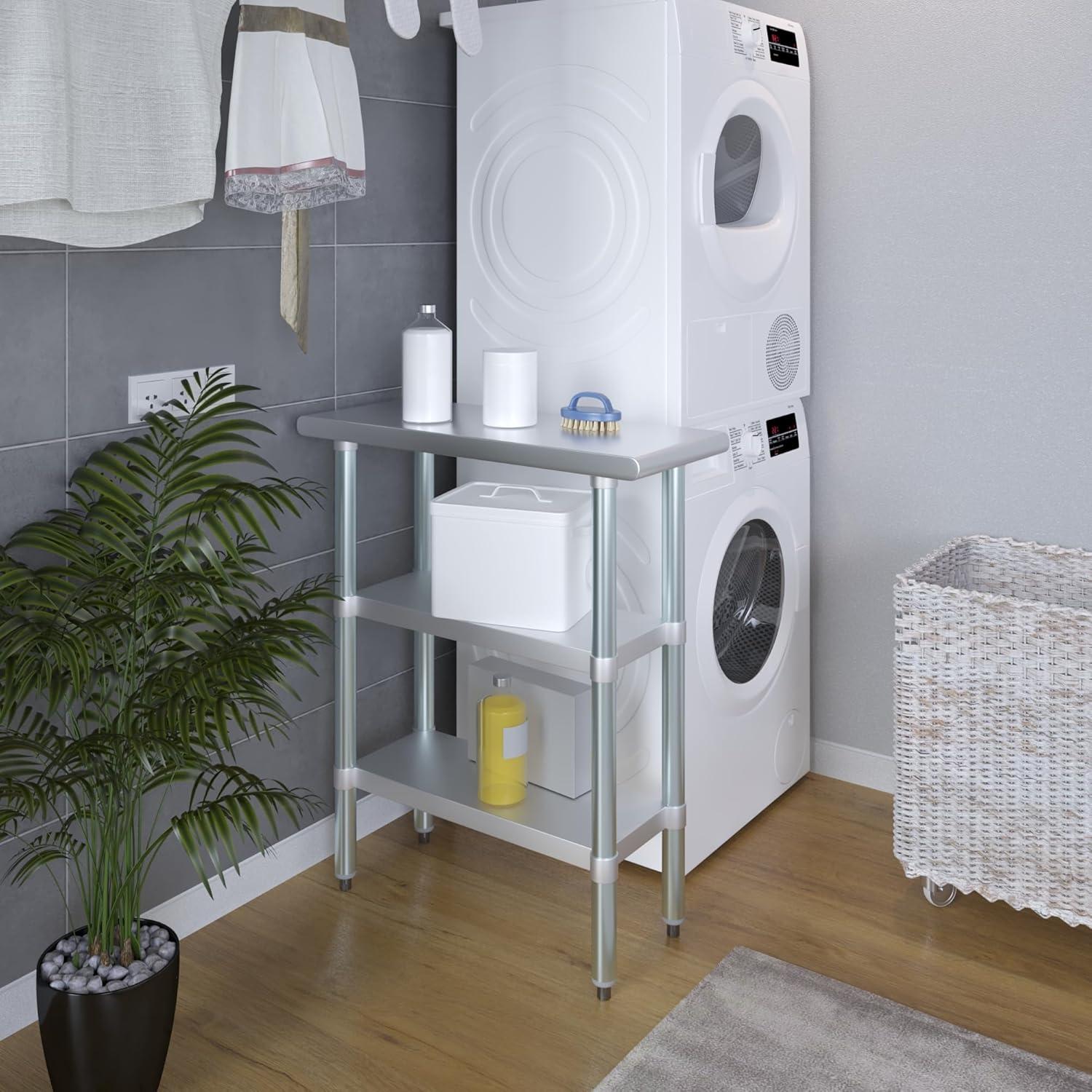 Stainless Steel Work Table with 2 Shelves