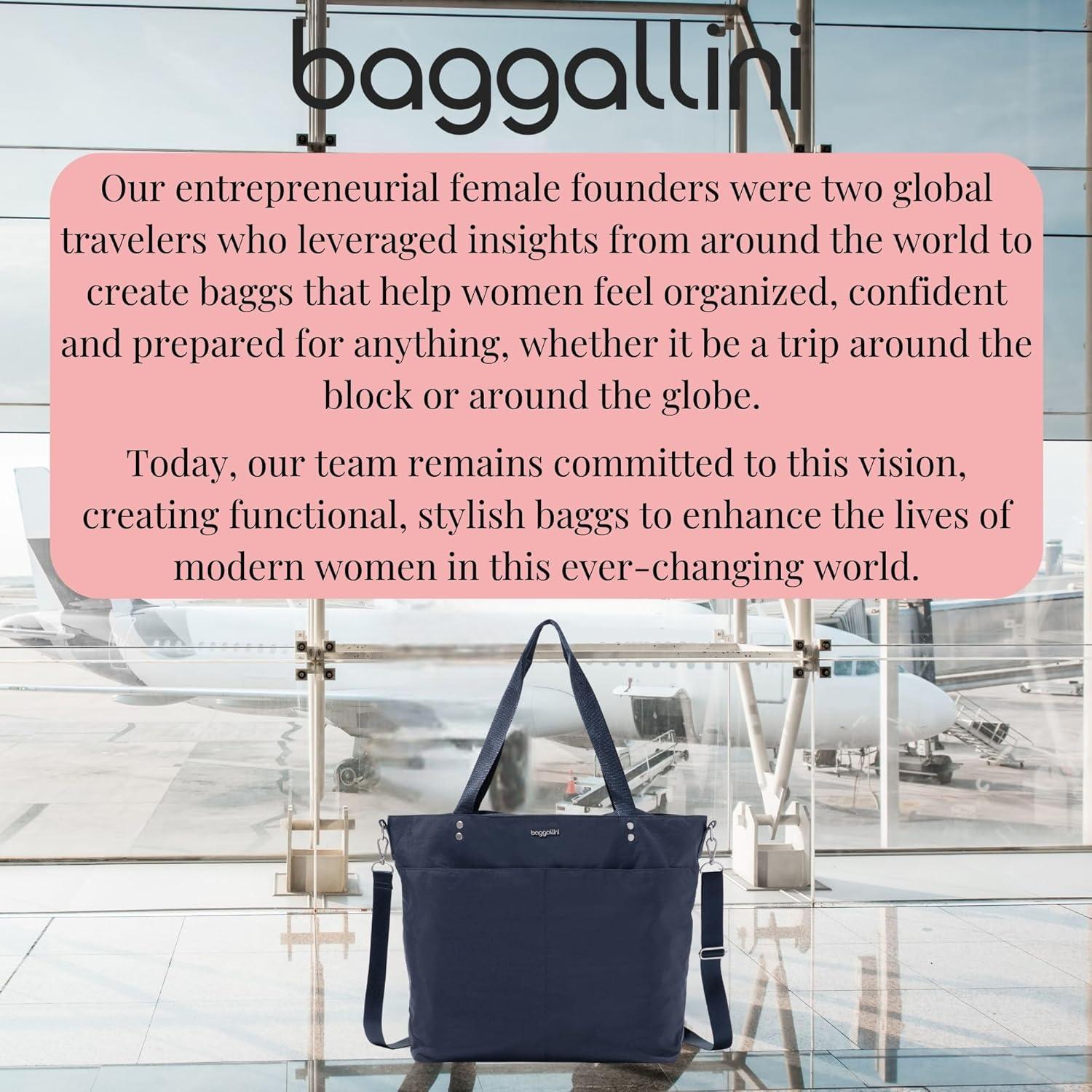 baggallini Women's Large Carryall Tote Bag with Crossbody Strap - FRENCH NAVY