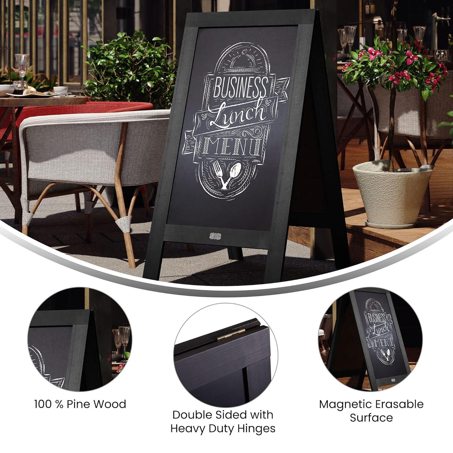 Flash Furniture Wood A-Frame Magnetic Chalkboard Set with Markers, Stencils, and Magnets