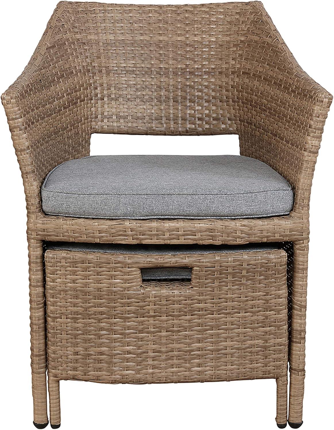 Kokoli 5pc Conversation Set - Brown - Alaterre Furniture: Outdoor Patio Furniture with Cushions, No Assembly Required