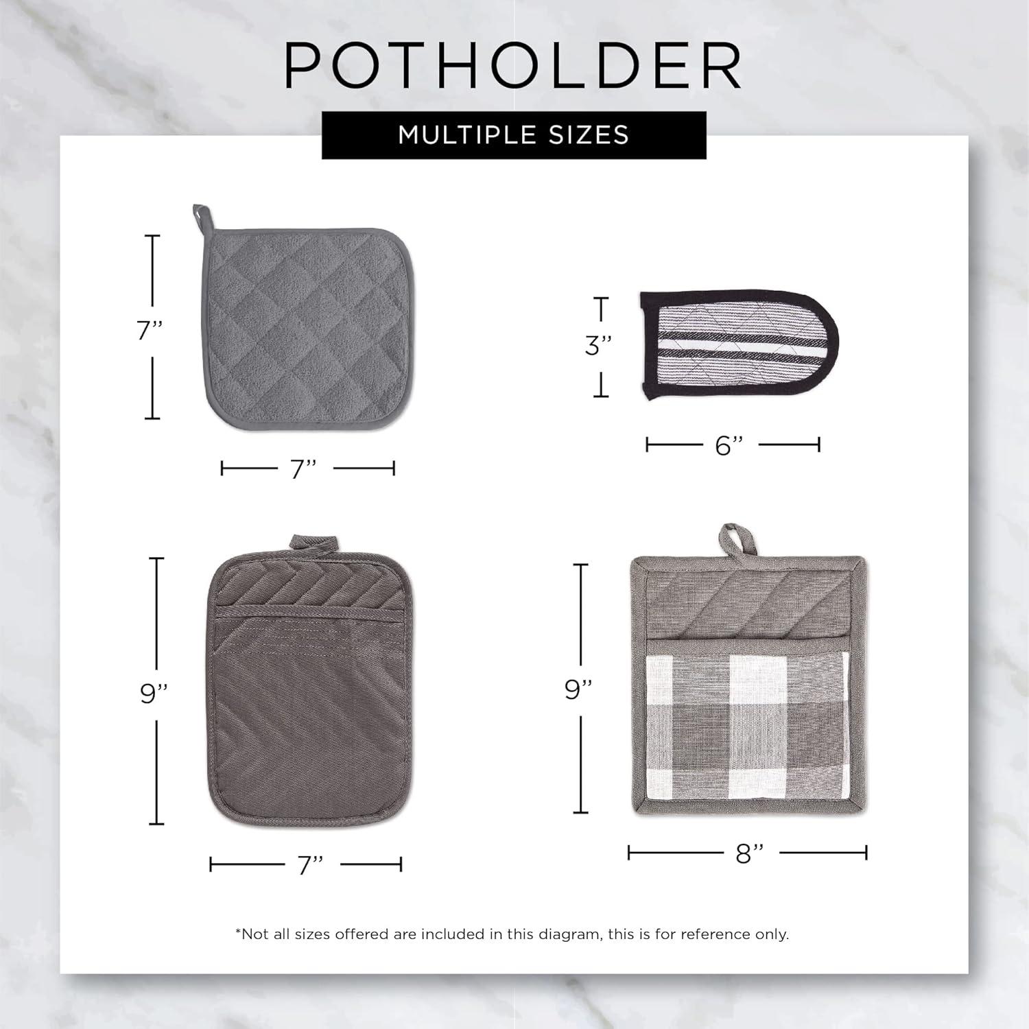 DII Lattice Basics Collection Kitchen Essentials, Potholder Set, Nautical Blue, 2, Piece