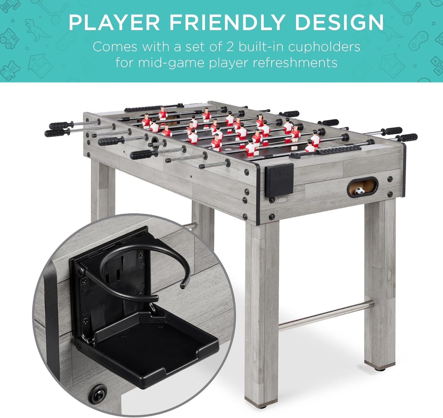 Best Choice Products 48in Competition Sized Foosball Table for Home, Game Room w/ 2 Balls, 2 Cup Holders