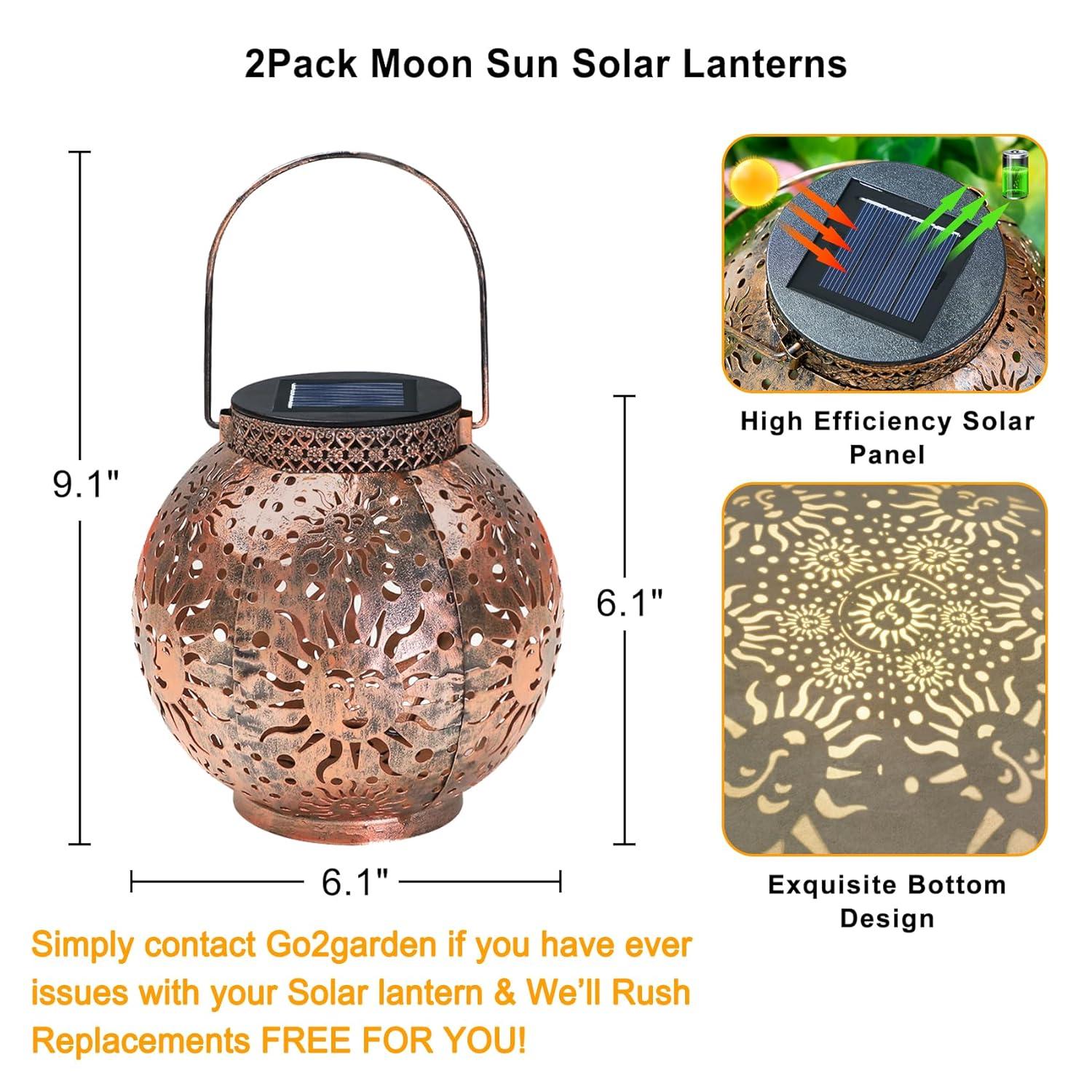 Solar Large Lantern Outdoor Hanging Lights Metal Decorative Garden Lights Waterproof Table Lamp for Patio, Courtyard, Party Decorations (1 Pack, Teal Blue)