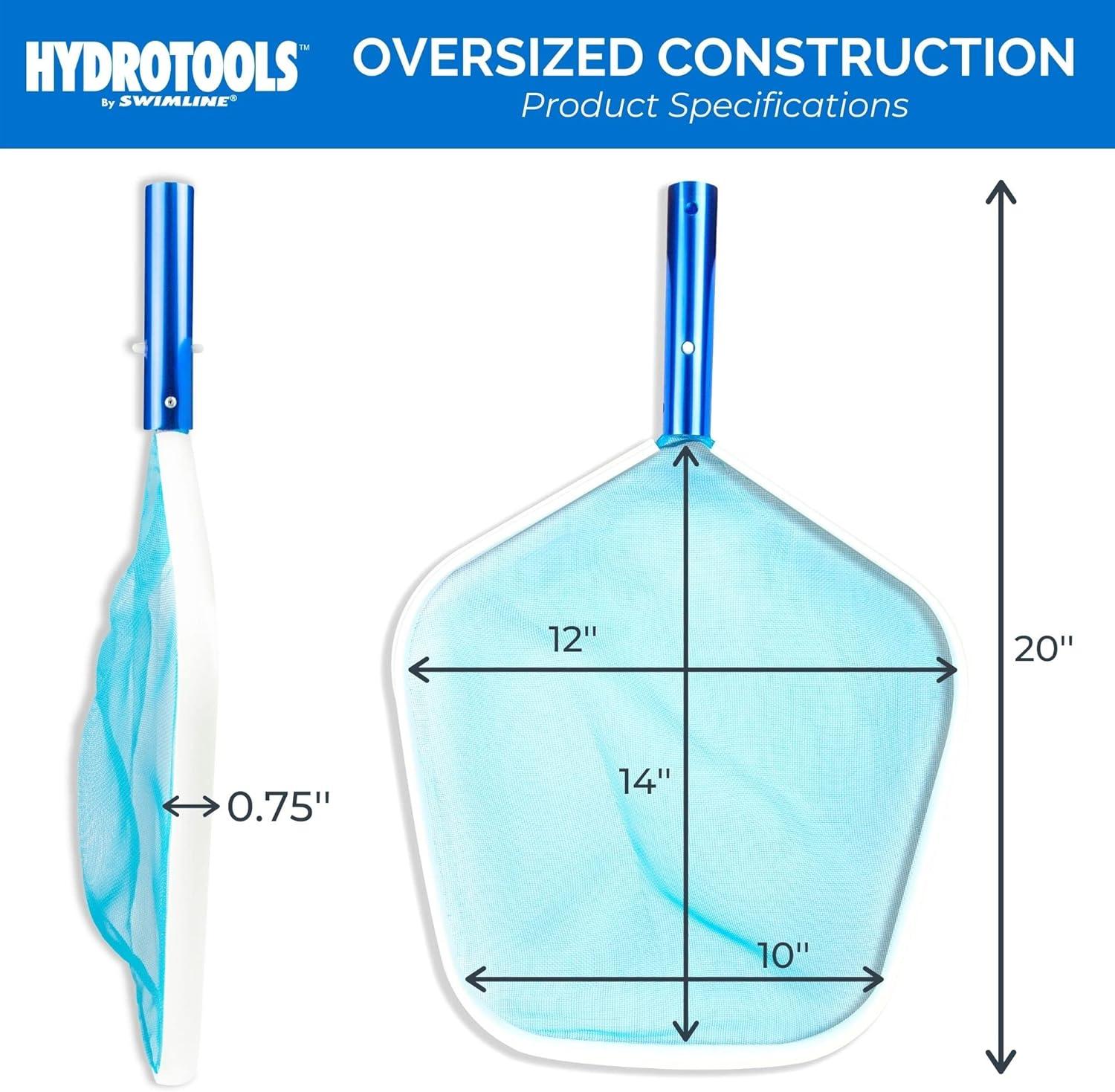 Swimline HYDROTOOLS 8028 Premium Aluminum Leaf Skimmer Net Head Cleaner  For Swimming Pool Spa Fountain Pond Hot Tub  Leaves Bugs Debris Fine Cleaning Maintenance  Heavy Duty Extra Large