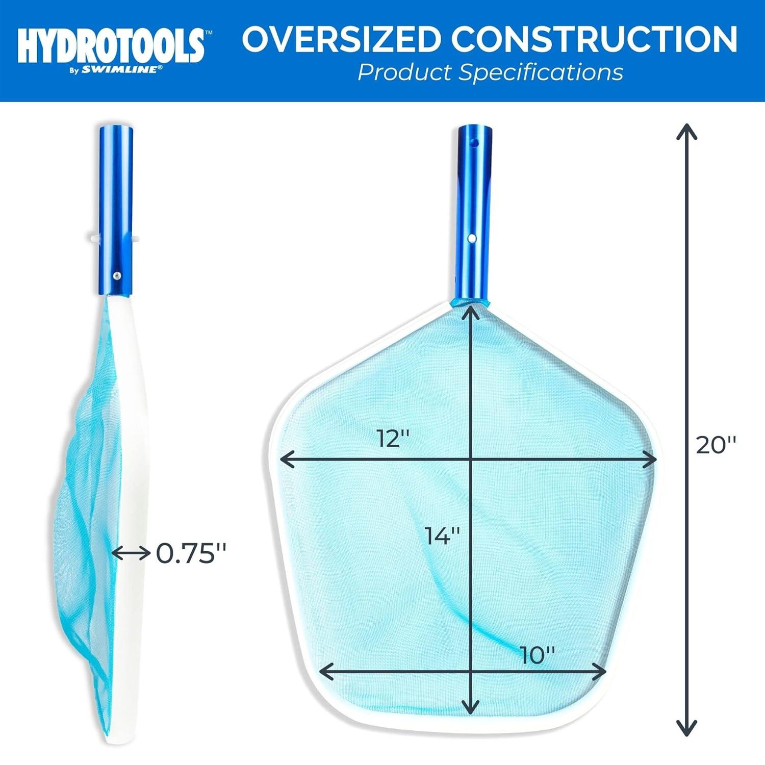 Swimline HYDROTOOLS 8028 Premium Aluminum Leaf Skimmer Net Head Cleaner  For Swimming Pool Spa Fountain Pond Hot Tub  Leaves Bugs Debris Fine Cleaning Maintenance  Heavy Duty Extra Large