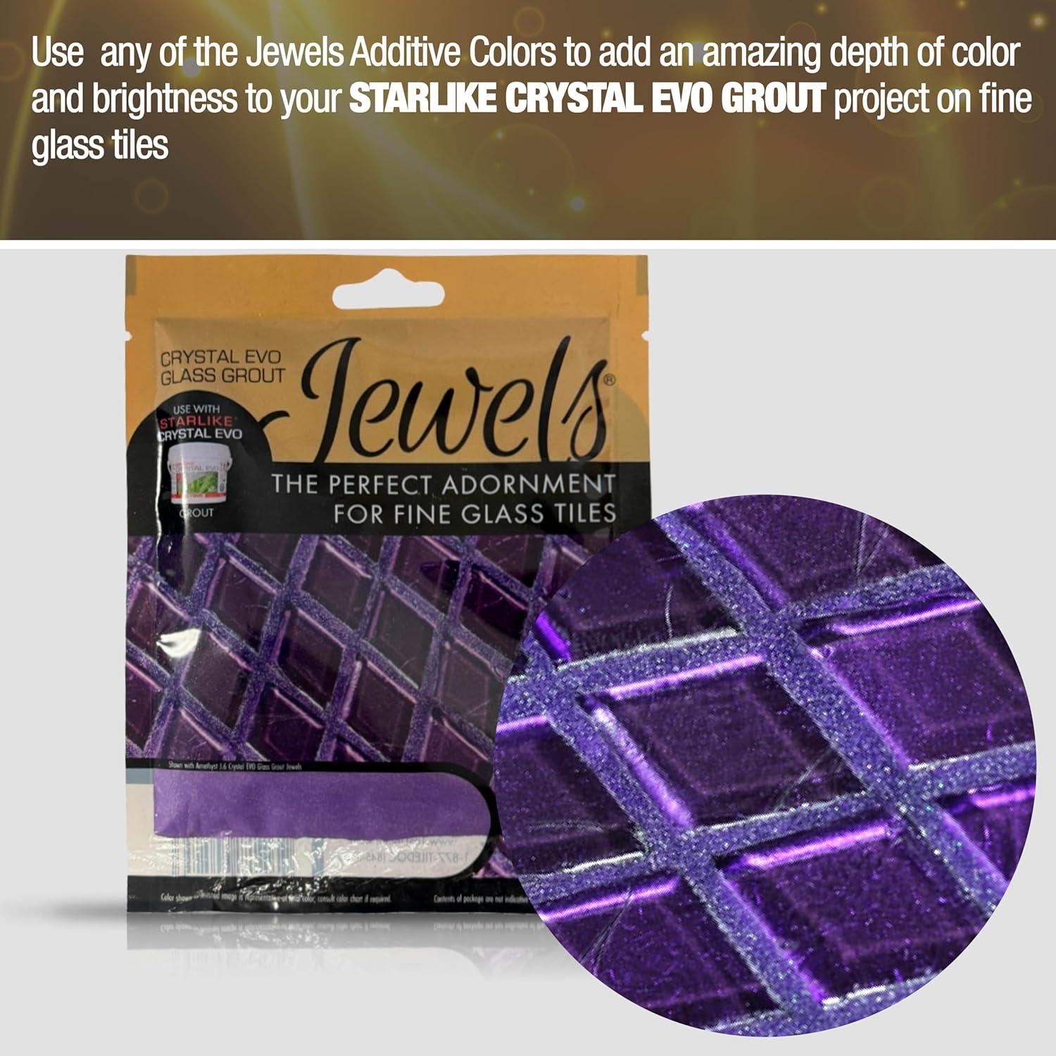 White Pearl 75 grams (1-Pack) Glass Grout Jewel and Starlike Crystal EVO 700 5.5 lb Grout Combo