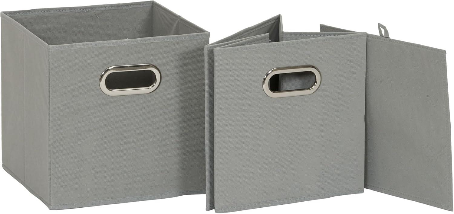 Gray 11" Foldable Fabric Storage Cubes with Handles, Set of 6