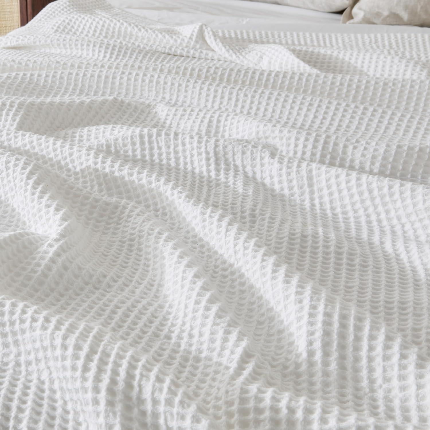 100% Cotton Lightweight Waffle Weave Summer Blanket