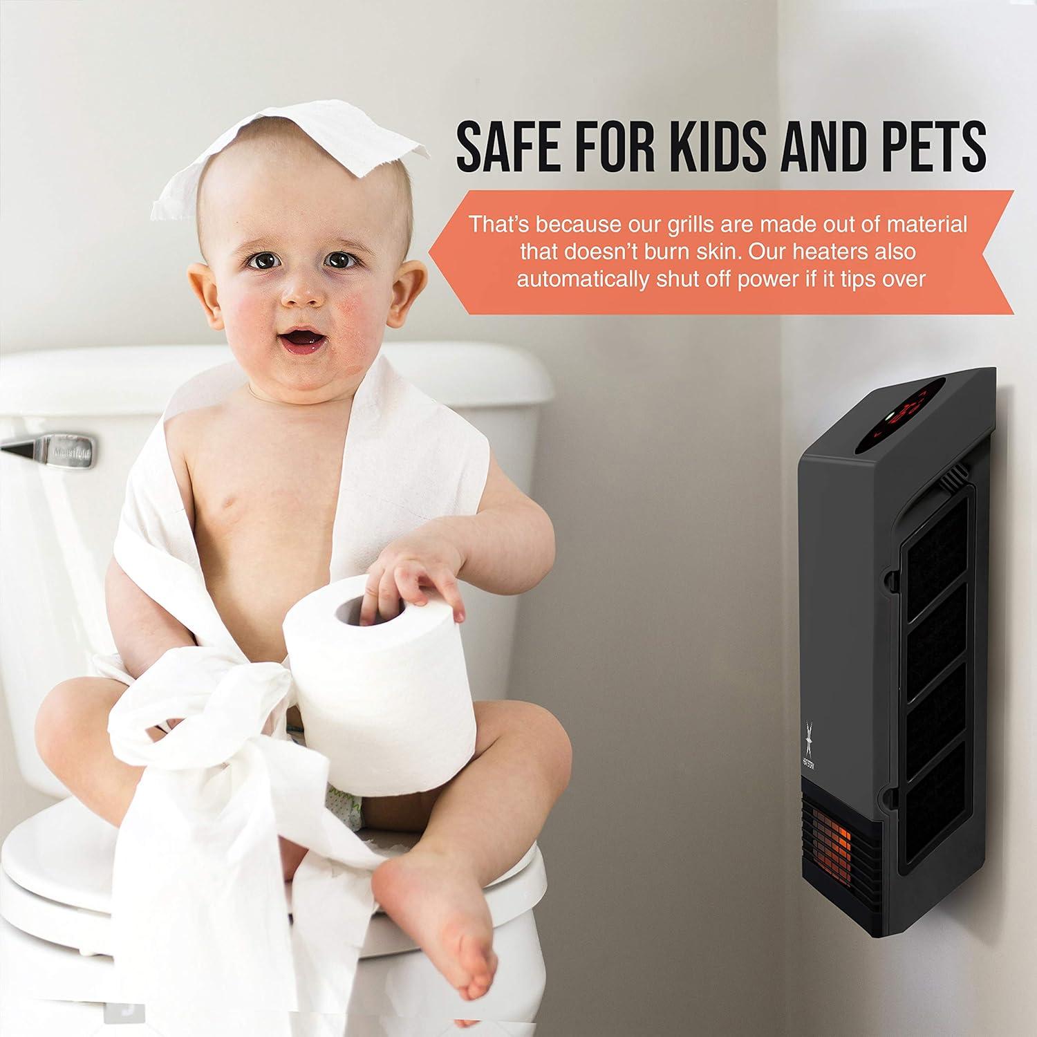 Heat Storm Heat Storm 1000 Watt 3400 BTU Electric Wall Mounted Space Heater with Adjustable Thermostat , Remote Included and with Digital Display