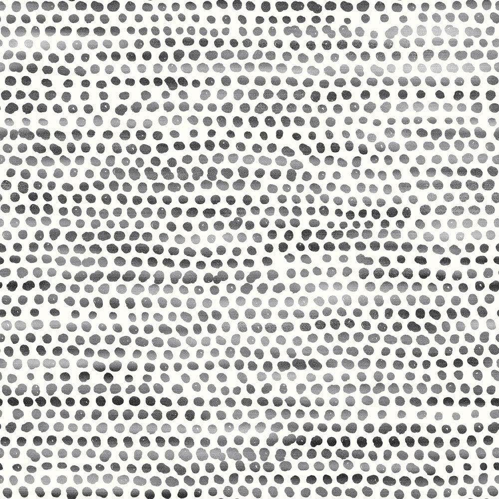 Tempaper & Co. Moire Dots Removable Peel and Stick Wallpaper, Black and White, 28 sq ft: Modern Vinyl, Self-Adhesive, Washable