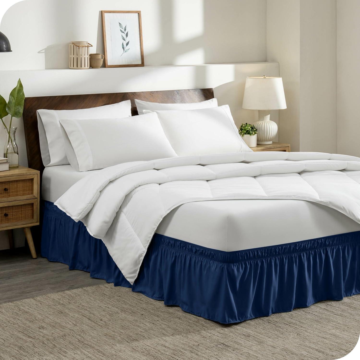 Adjustable Wrap Around Ruffled Bed Skirt by Bare Home