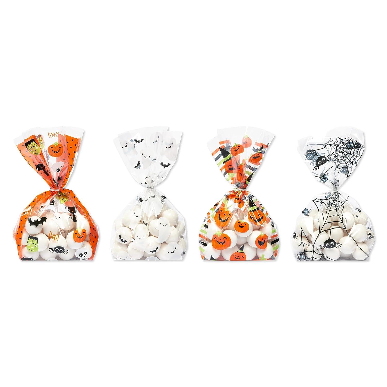American Greetings 12" Medium Halloween Goodie Bags, Ghosts (120-Count)