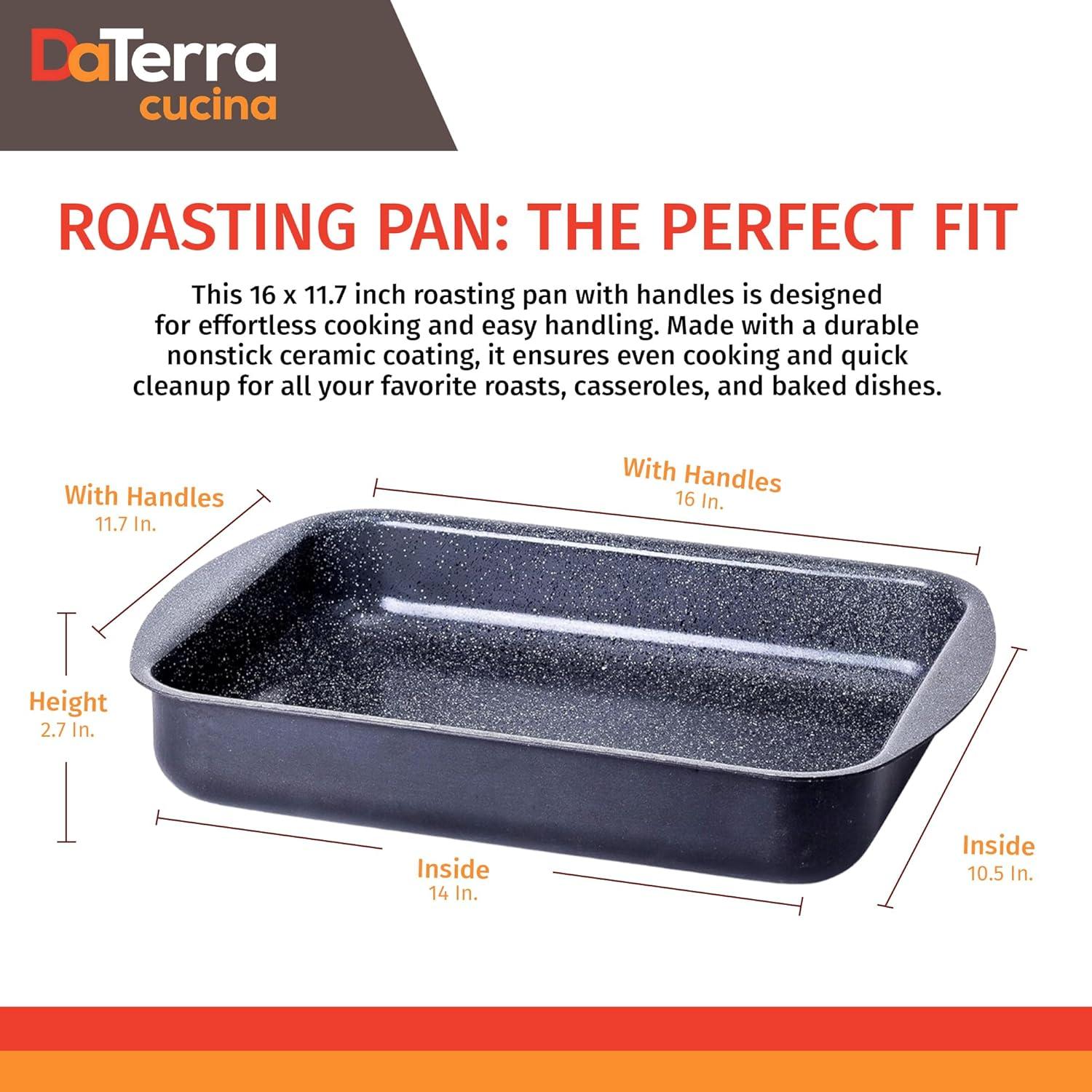 DaTerra Cucina Italian Ceramic Nonstick Roasting / Lasagna Pan - 16.1 x 11.7 x 2.7 inch