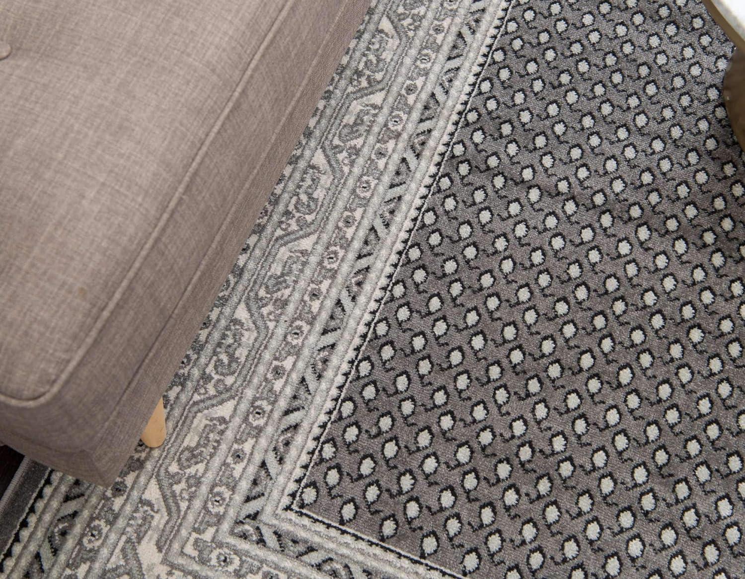 Gray Flat Woven Synthetic 9' x 12' Rectangular Area Rug