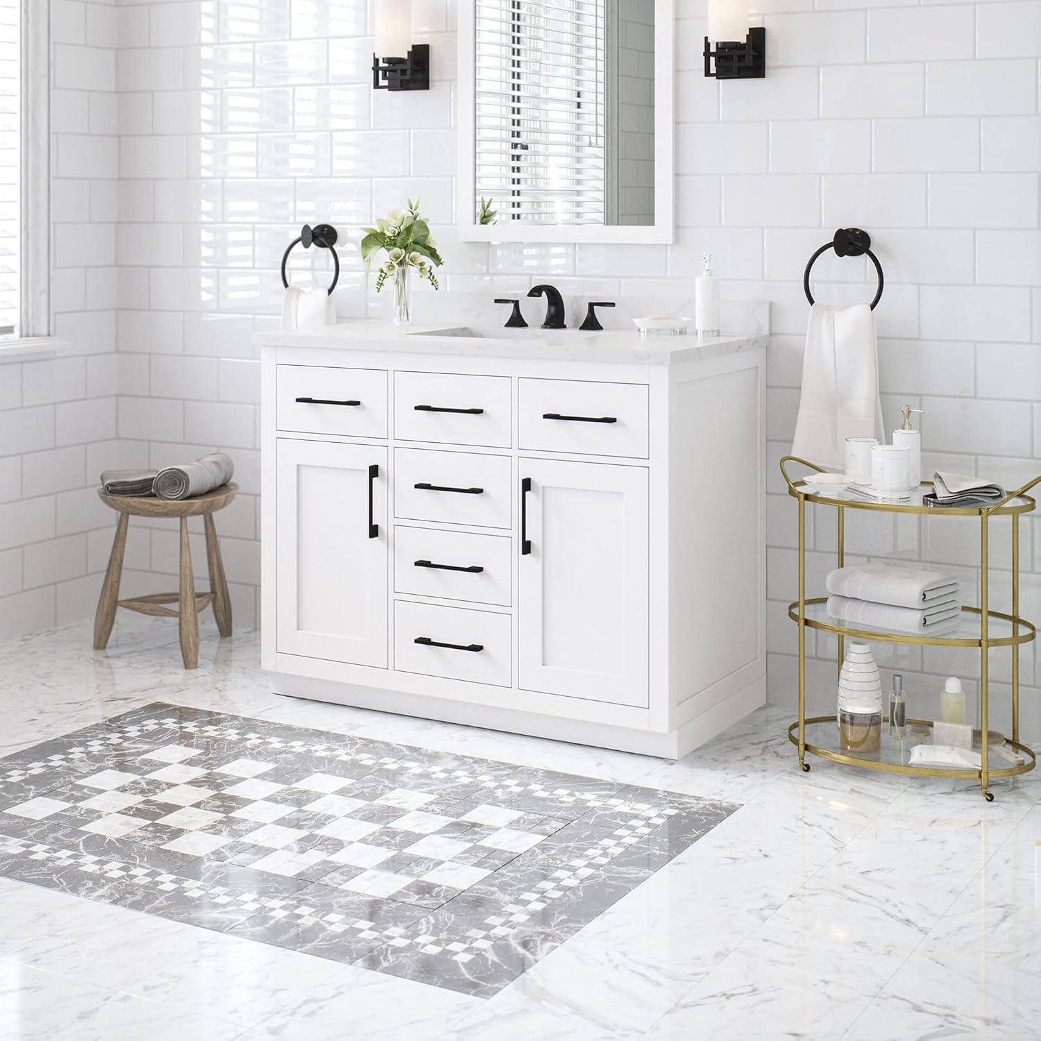 OVE Decors Athea 42 in. W Bath Vanity with Premium Countertop and Power Bar
