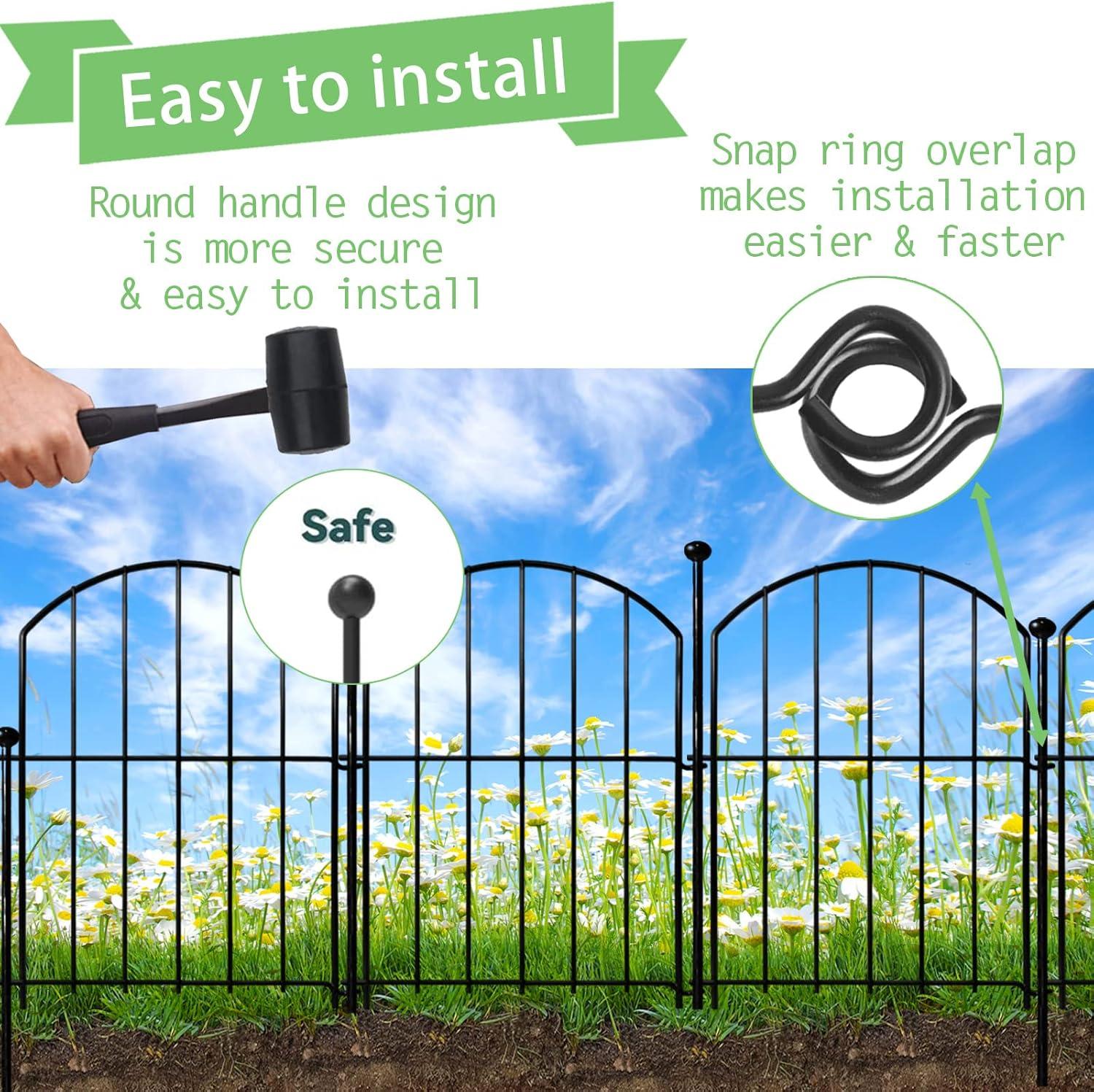 Black Metal Arched Decorative Garden Border Fence Panels