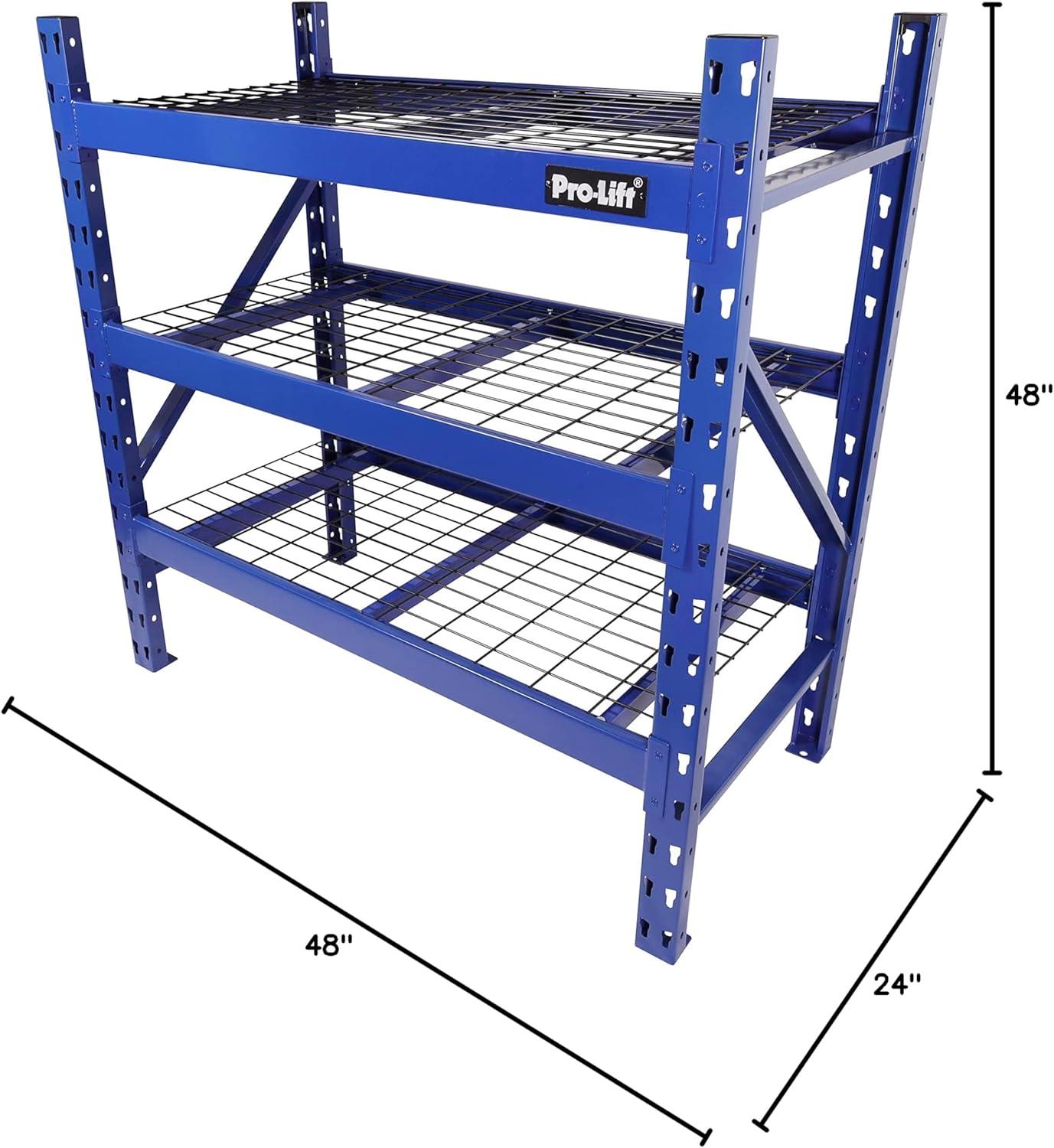 Pro-Lift Blue Heavy Duty 3-Tier Steel Garage Shelving Unit