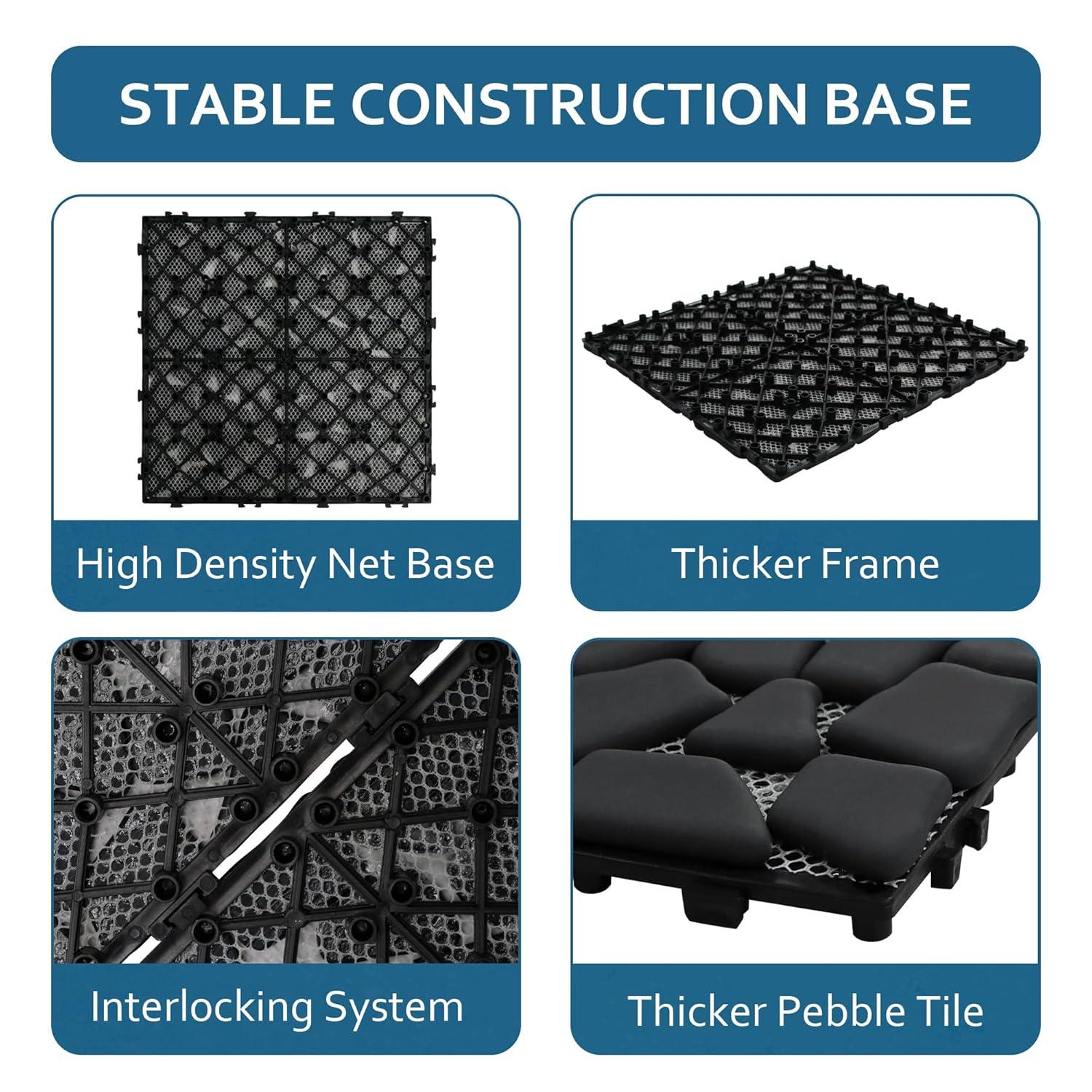 12'' L x 12'' W Stone Interlocking Deck Tile
