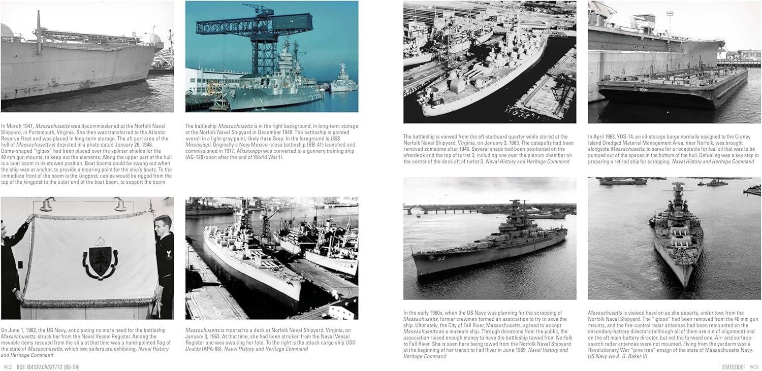 USS Massachusetts BB-59 Naval History Hardcover Book
