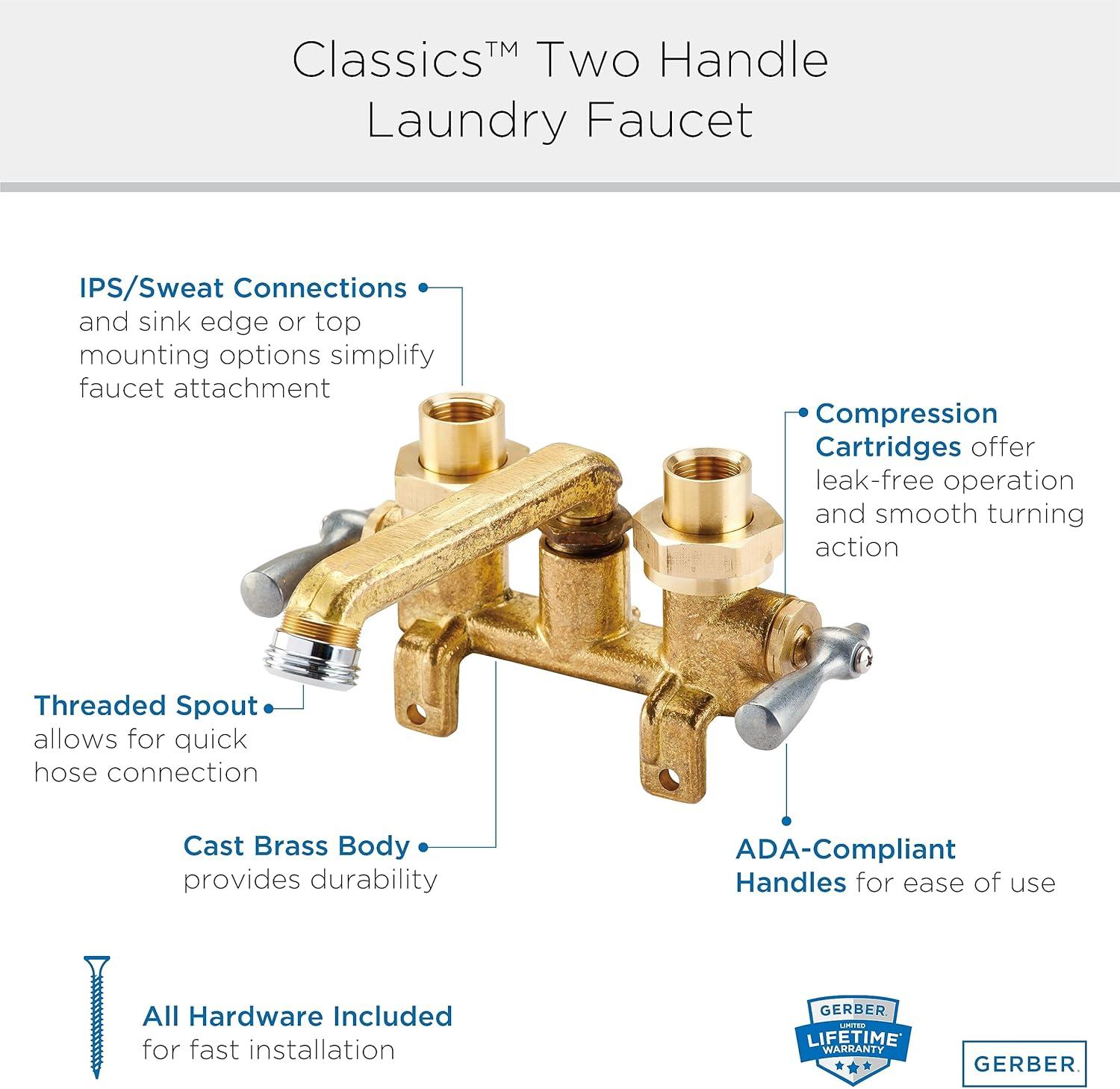 Gerber Two Handle Laundry Faucet
