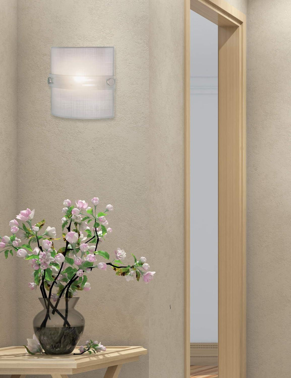 Elegant Polished Chrome 8" Dimmable Wall Sconce with Frosted Glass