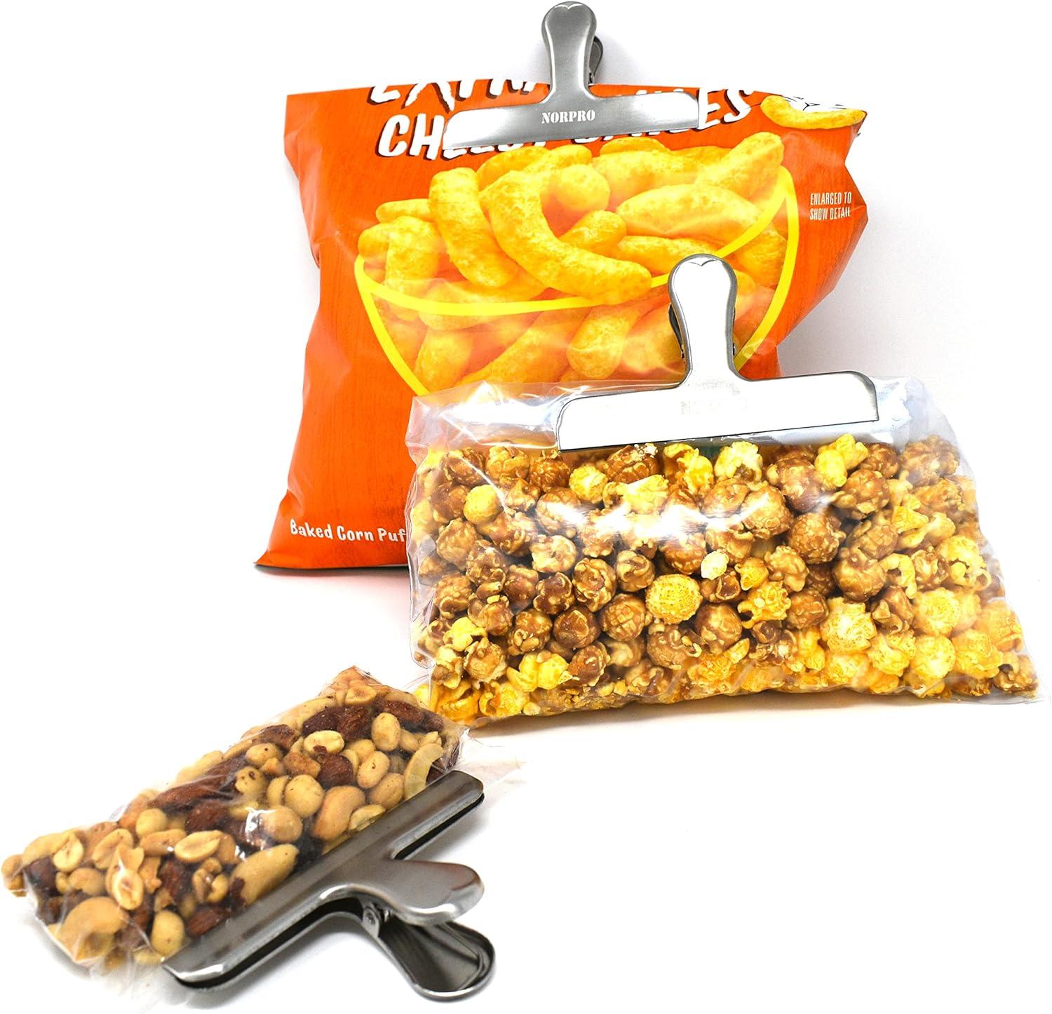 Brushed Stainless Steel Jumbo Airtight Bag Clip