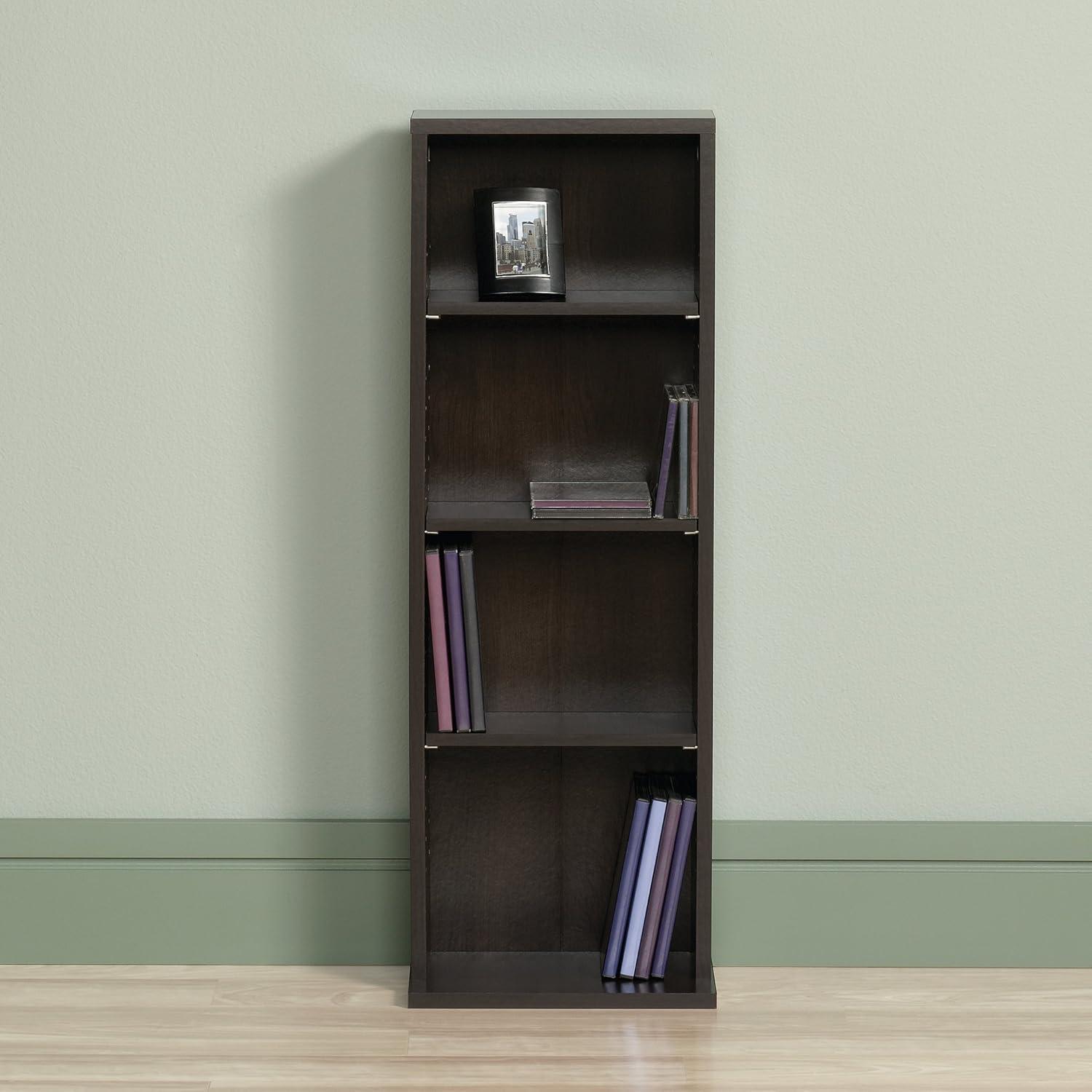 Cinnamon Cherry 4-Shelf Media Storage Tower