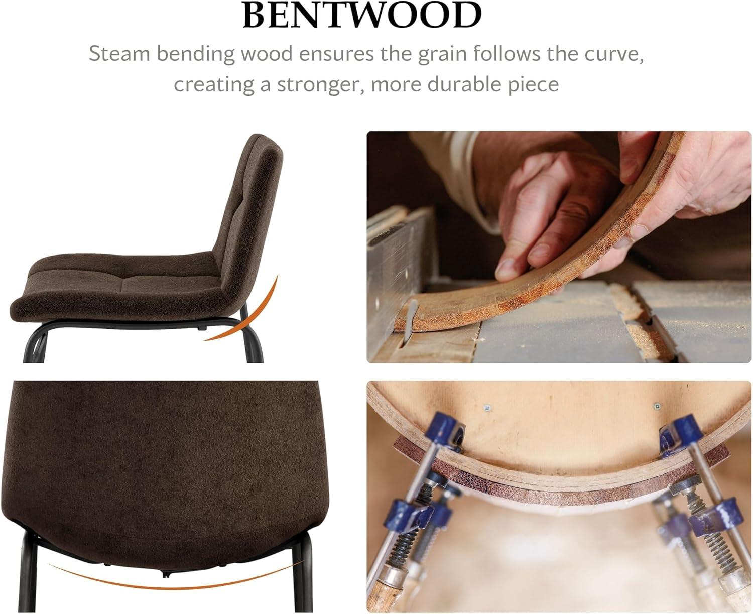 Furniture of America Perri Modern Chenille Counter Height Dining Chairs, Brown (Set of 2)