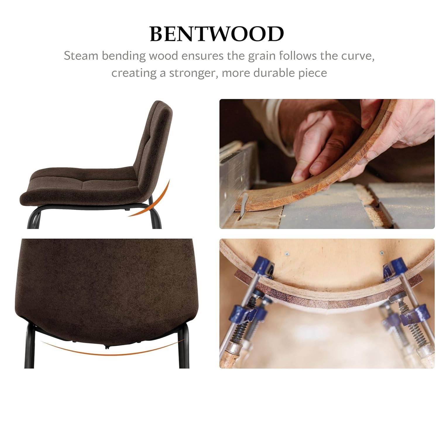 Furniture of America Perri Modern Chenille Counter Height Dining Chairs, Brown (Set of 2)